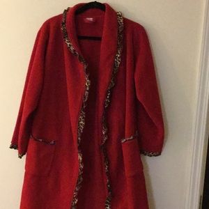 Children’s Place Girl Fleece Leopard trim robe